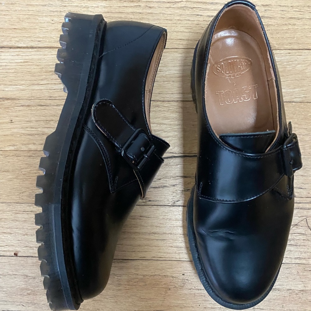 Toast X Solovair Monk Shoes, black, US 9 UK 6